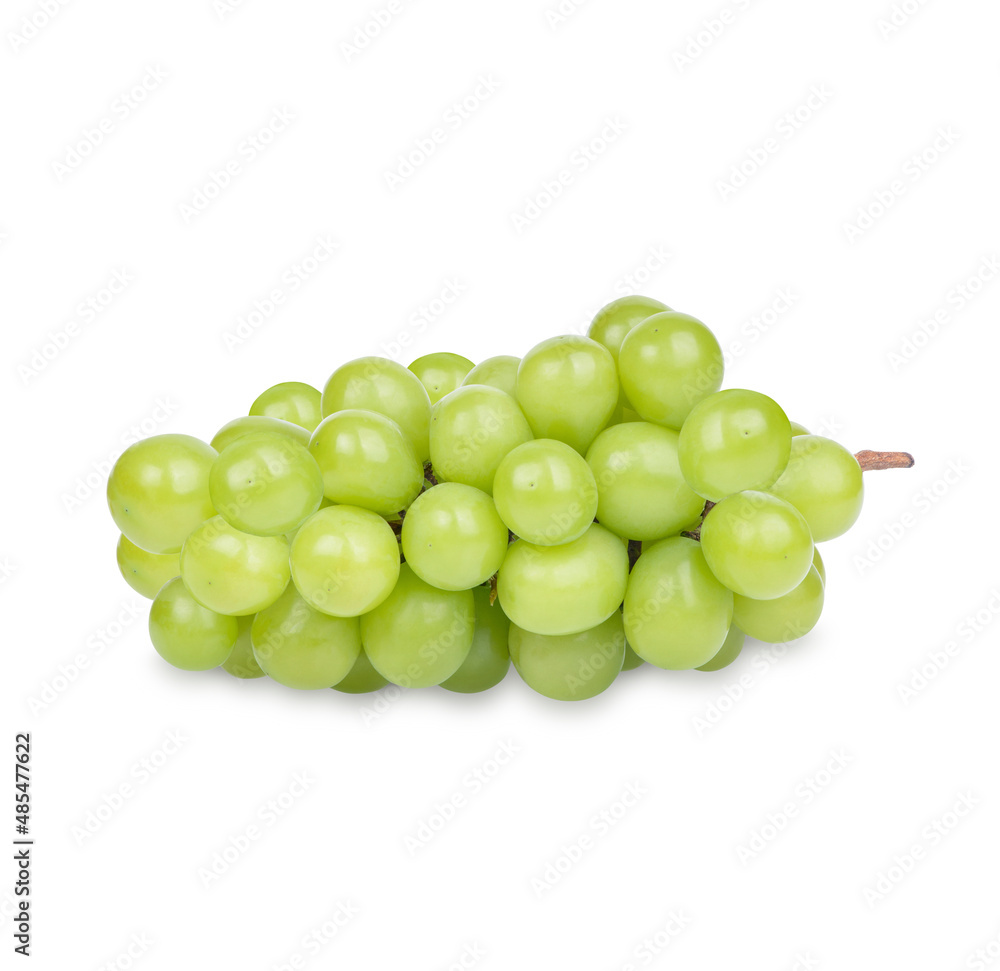 Fresh green grape isolated on white background