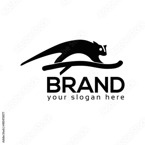 Weasel logo vector. Flat design. Vector Illustration on white background.