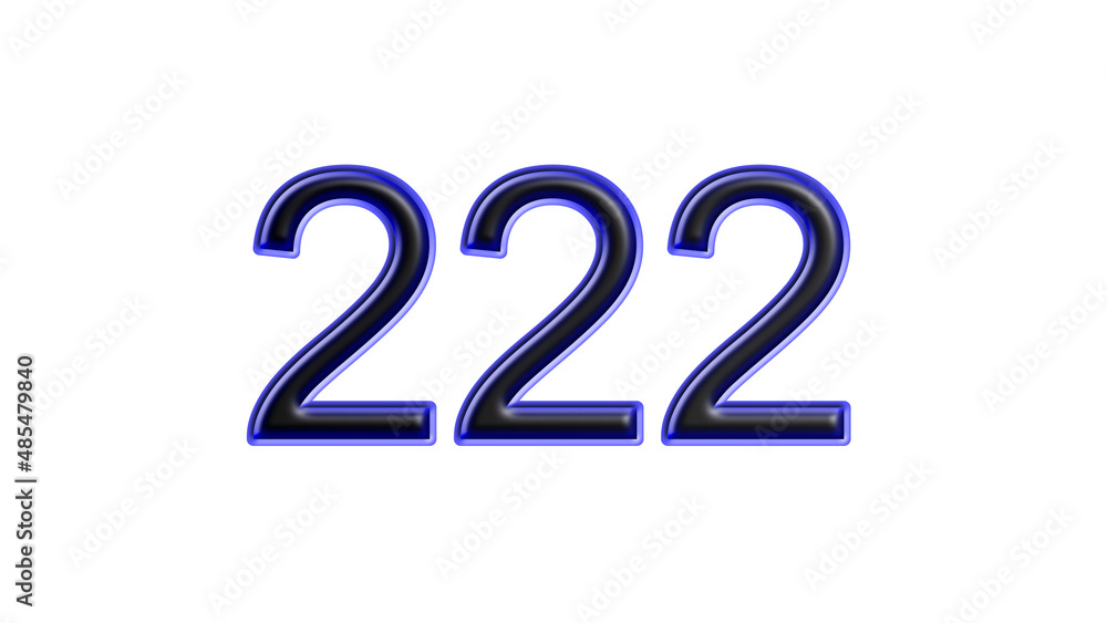 blue 222 number 3d effect white background blue 222 number 3d effect white background