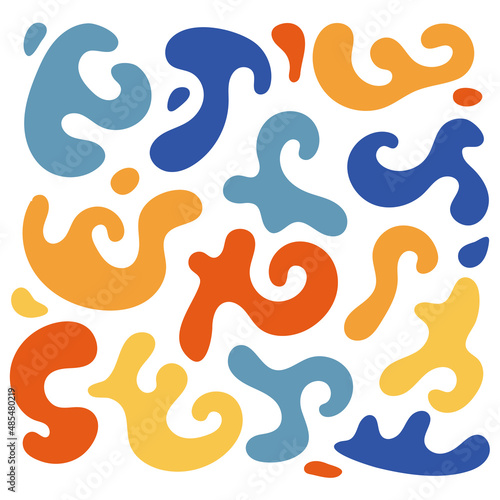 hand drawn greasy drops liquid shapes background