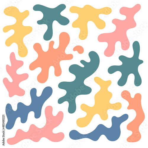 hand drawn greasy drops liquid shapes background