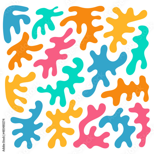 hand drawn greasy drops liquid shapes background