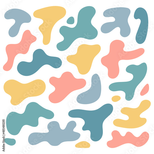 hand drawn greasy drops liquid shapes background