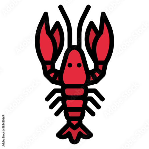 lobster line icon