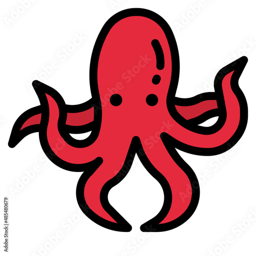octopus line icon