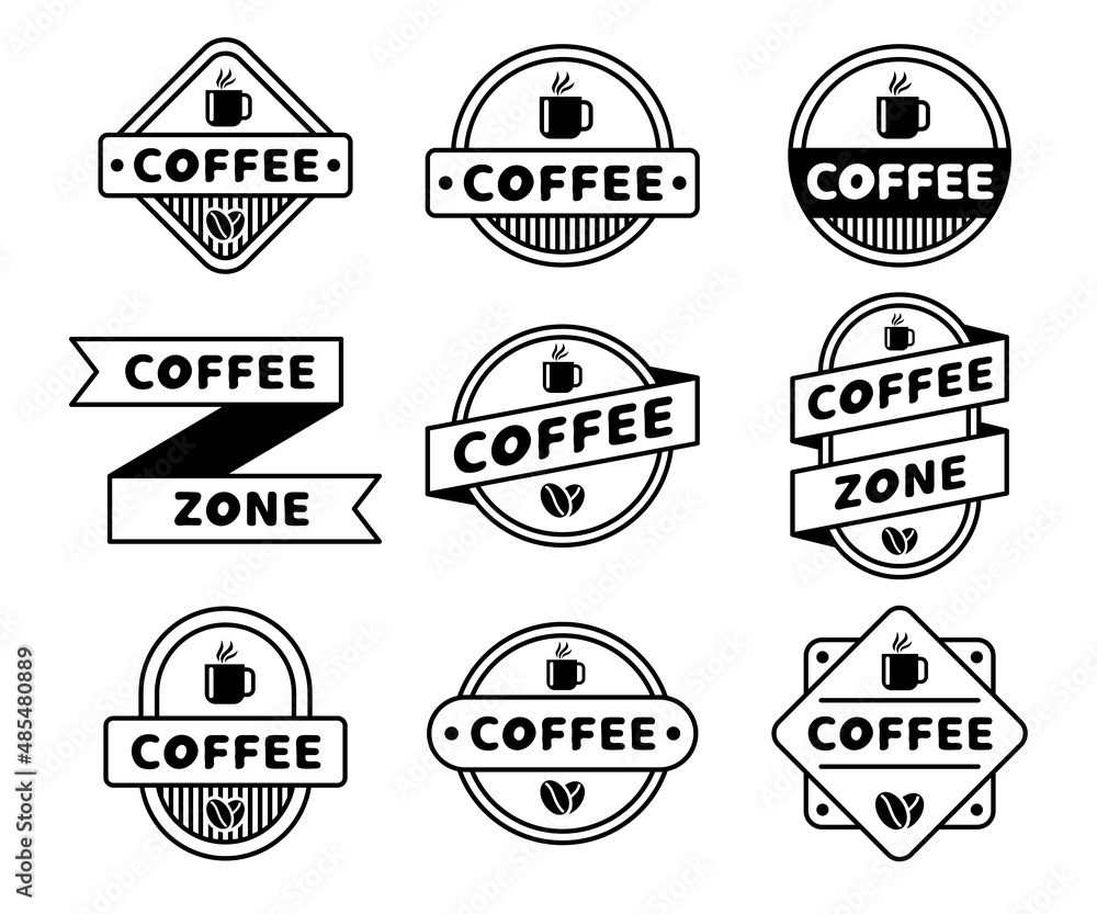 Coffee brand logo badge collection
