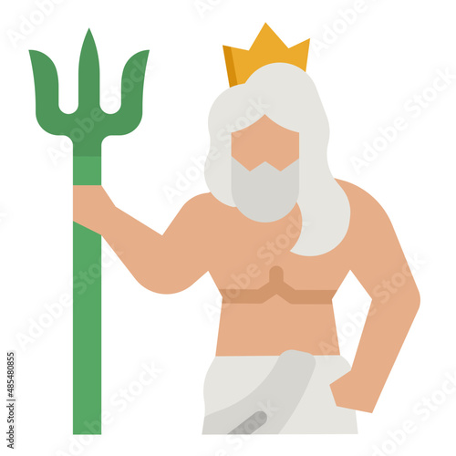 poseidon flat icon