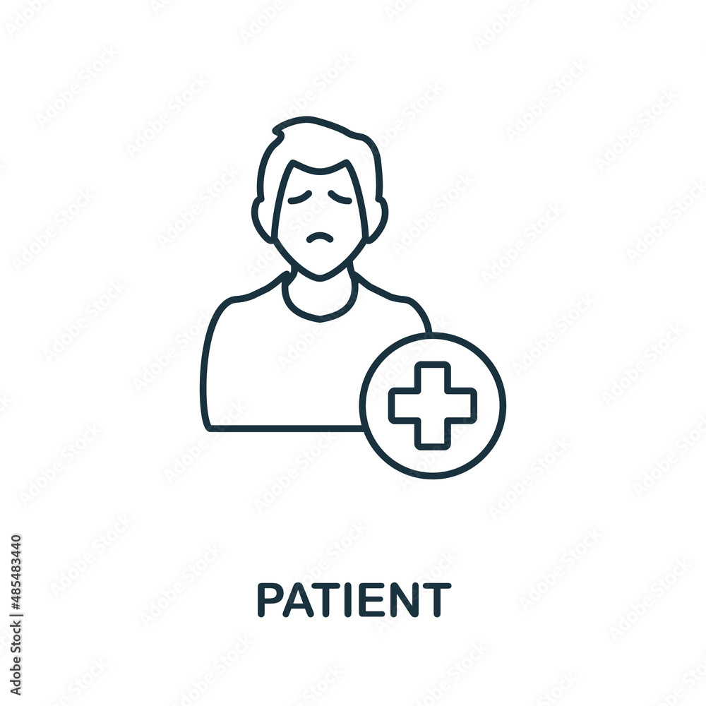 Patient icon. Line element from psychotherapy collection. Linear Patient icon sign for web design, infographics and more.