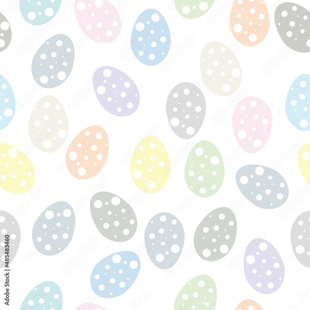 Bright colored dotted easter eggs seamless pattern flat vector illustration Bright colored dotted easter eggs seamless pattern flat vector illustration