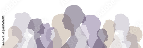 Multicultural group of grandparents. Flat vector illustration.