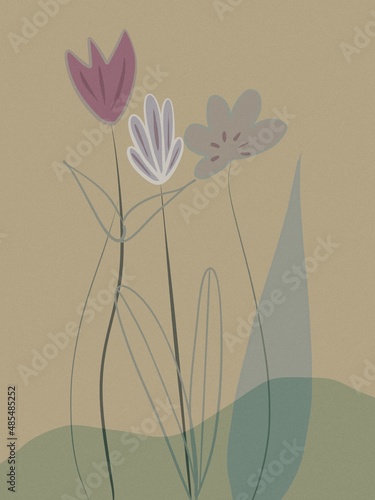 abstract floral background minimalist art 