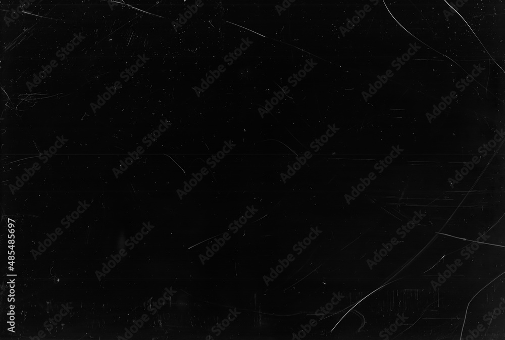 Distressed overlay. Broken texture layer. Cracked laptop display. Damaged old matrix with dust scratches stains noise on dark black abstract background. Distressed overlay. Broken texture layer. Cracked laptop display. Damaged old matrix with dust scratches stains noise on dark black abstract background.