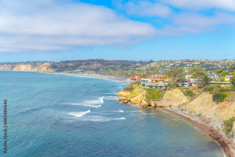 High angle view of the coastal area at La Jolla, San Diego, California