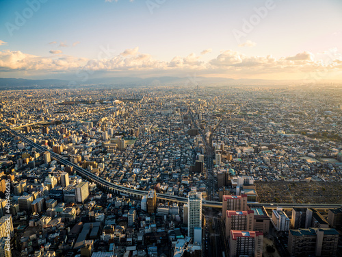 Wallpaper Mural あべのハルカスからの大都会大阪の眺望 Torontodigital.ca