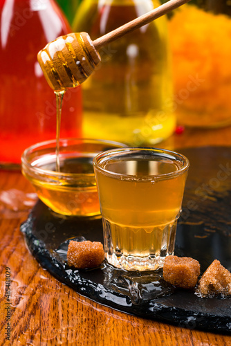 Fototapeta Midus is a type of Lithuanian mead, an alcoholic beverage made of grain, honey and water