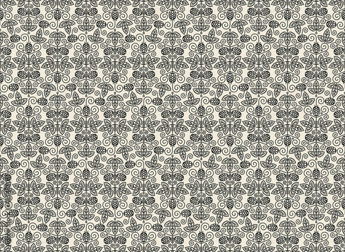 Seamless pattern with hop plant decorative ornament