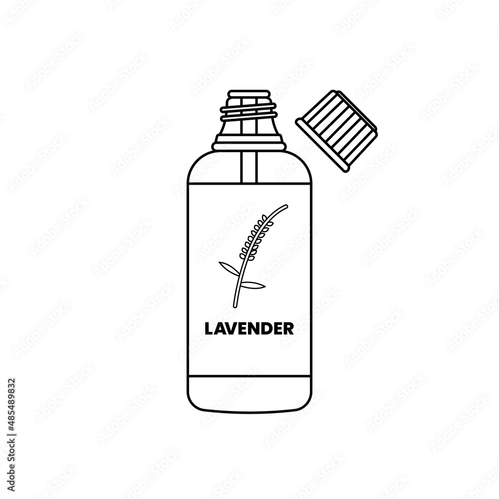 Lavender Oil Bottle Outline Icon Illustration on White Background Suitable for Aromatherapy, Perfume, Apothecary Icon Lavender Oil Bottle Outline Icon Illustration on White Background Suitable for Aromatherapy, Perfume, Apothecary Icon