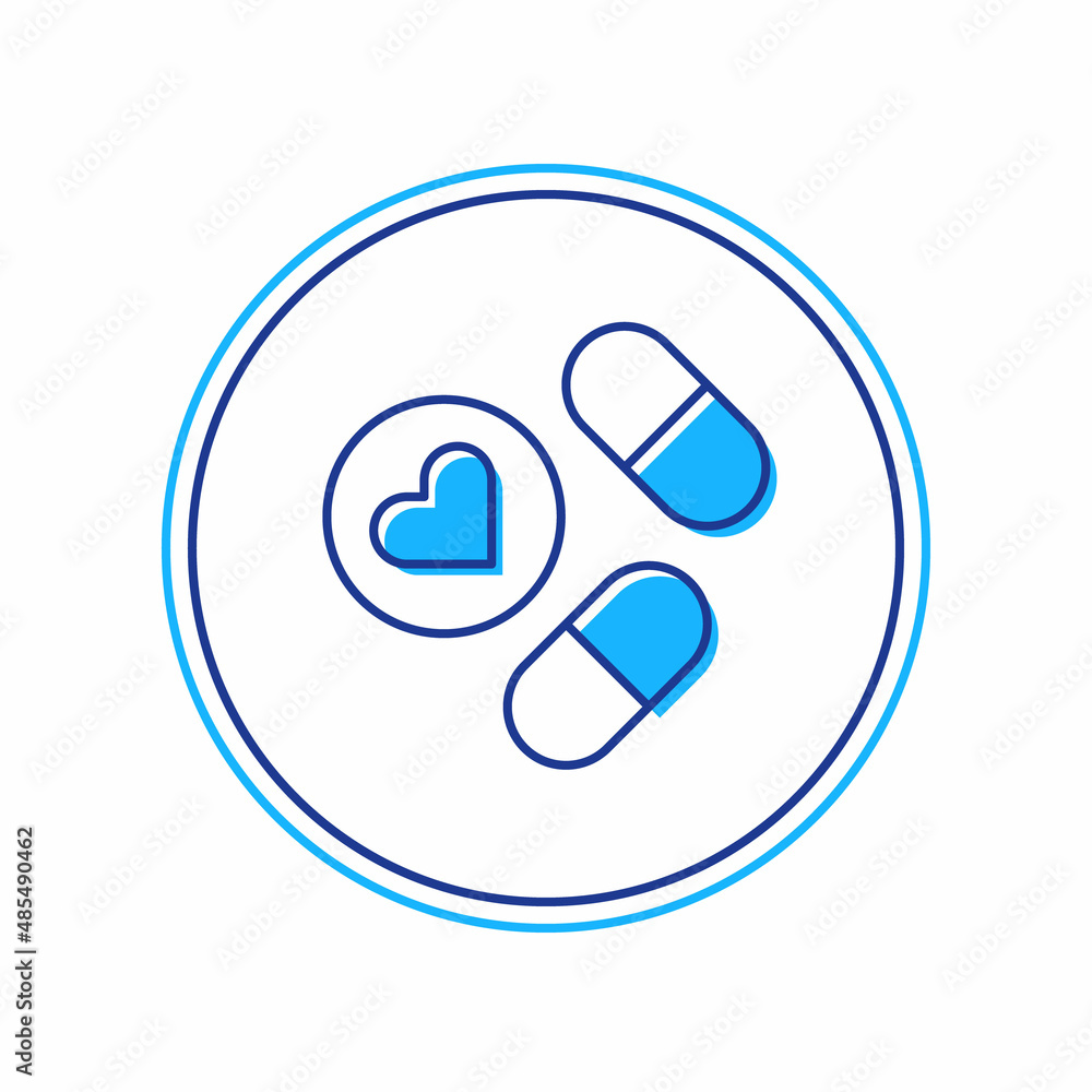 Filled outline Medicine pill or tablet icon isolated on white background. Capsule pill and drug sign. Pharmacy design. Vector Filled outline Medicine pill or tablet icon isolated on white background. Capsule pill and drug sign. Pharmacy design. Vector
