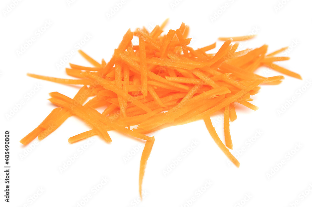 Sliced carrots isolated on white background. Sliced carrots isolated on white background.