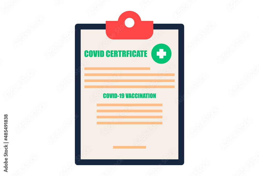 Covid Certificate vaccination. Vector illustration. Covid Certificate vaccination. Vector illustration.