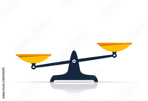 Scales icon. Vector color scale single symbol with realistic shadow