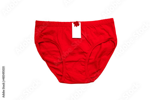 Red Colorful Ladies Panty Undergarments Isolated White Background