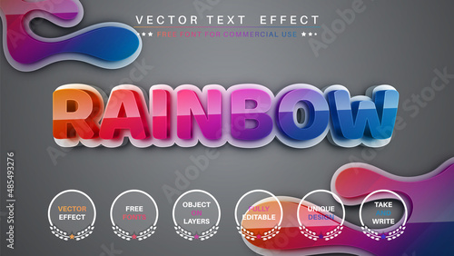 Rainbow - Editable Text Effect, Font Style