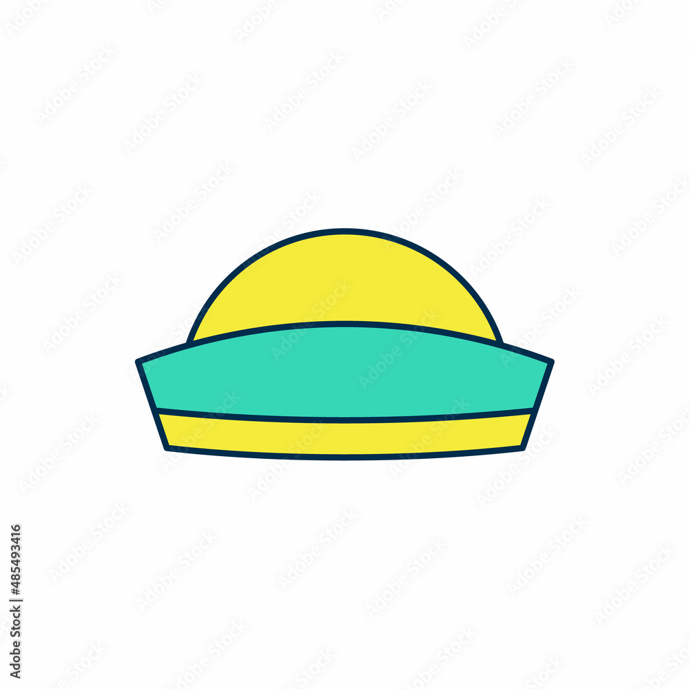 Filled outline Sailor hat icon isolated on white background. Vector Filled outline Sailor hat icon isolated on white background. Vector