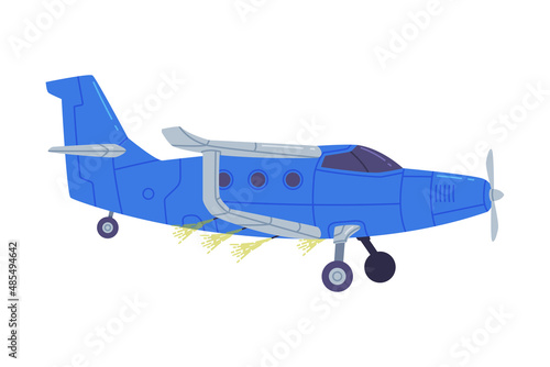 Agricultural Propeller Plane for Aerial Application of Pesticides Vector Illustration