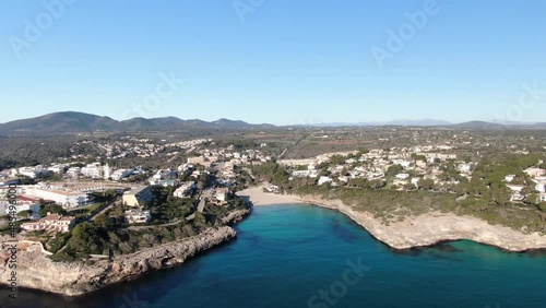 Cala Mandia. Beautiful view of the seacoast of Majorca with an amazing turquoise sea, in the middle of the nature. Concept of summer, travel, relax and enjoy photo