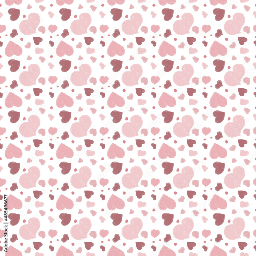 Seamless pattern for Valentine's Day with hearts
