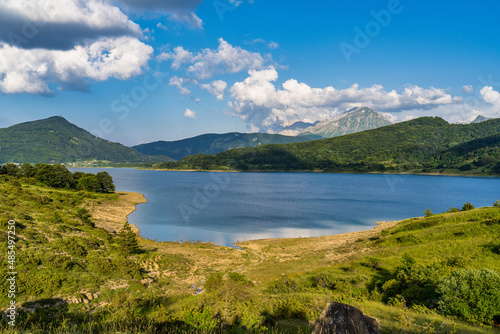 Lake of Campotosto in Abruzzo, Italy, province of L'Aquila