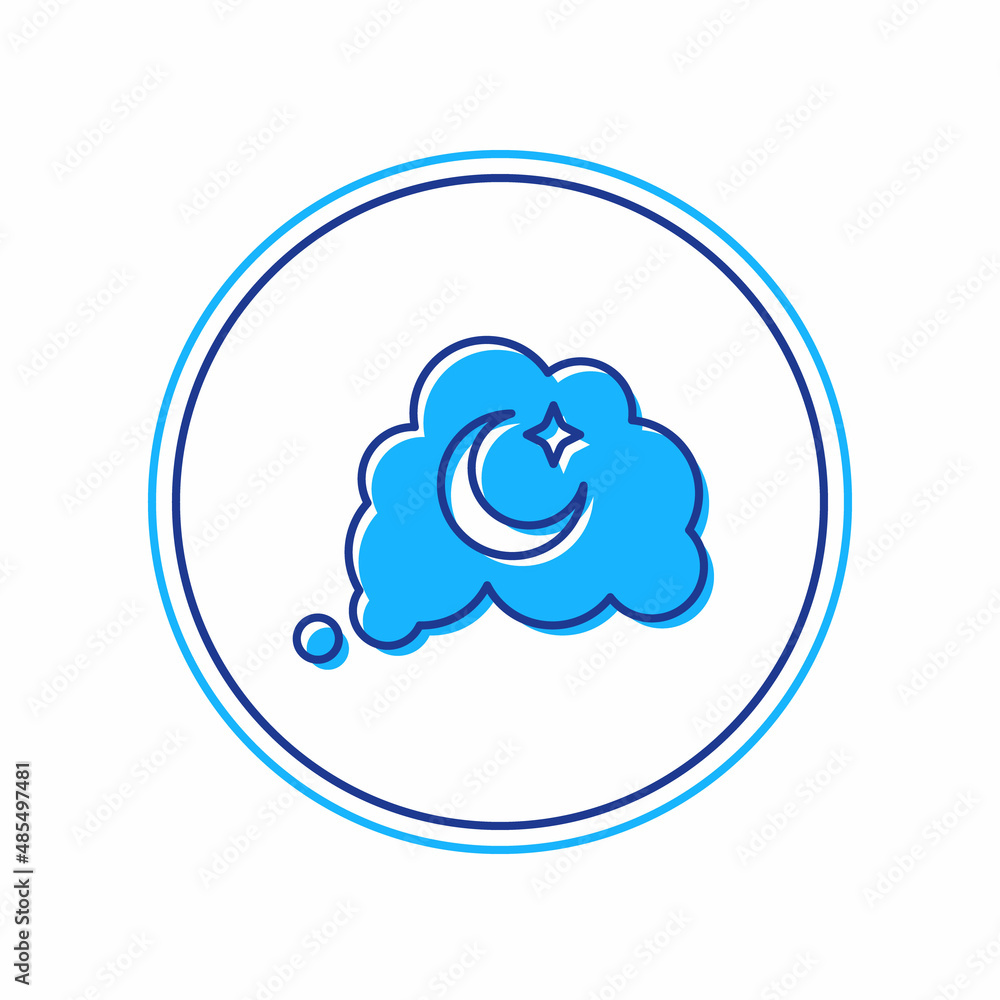 Filled outline Dreams icon isolated on white background. Sleep, rest, dream concept. Resting time and comfortable relaxation. Vector Filled outline Dreams icon isolated on white background. Sleep, rest, dream concept. Resting time and comfortable relaxation. Vector
