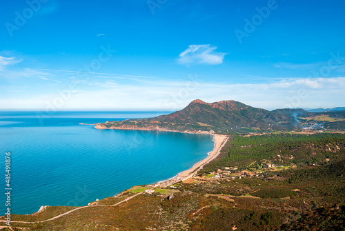 Sardegna, panorama costiero, spiaggia di San Nicolò e Portixeddu, Buggerru e Fluminimaggiore, Italia, Europa
