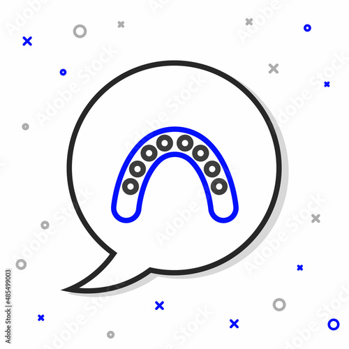 Line Mouth guard boxer icon isolated on white background. Colorful outline concept. Vector