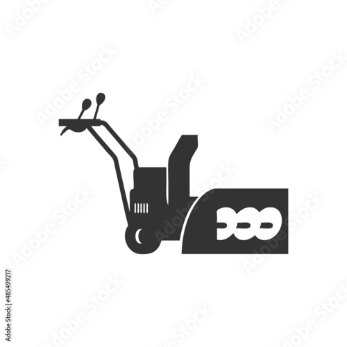 Device for snow removal from roads in winter, flat vector illustration isolated on white background.