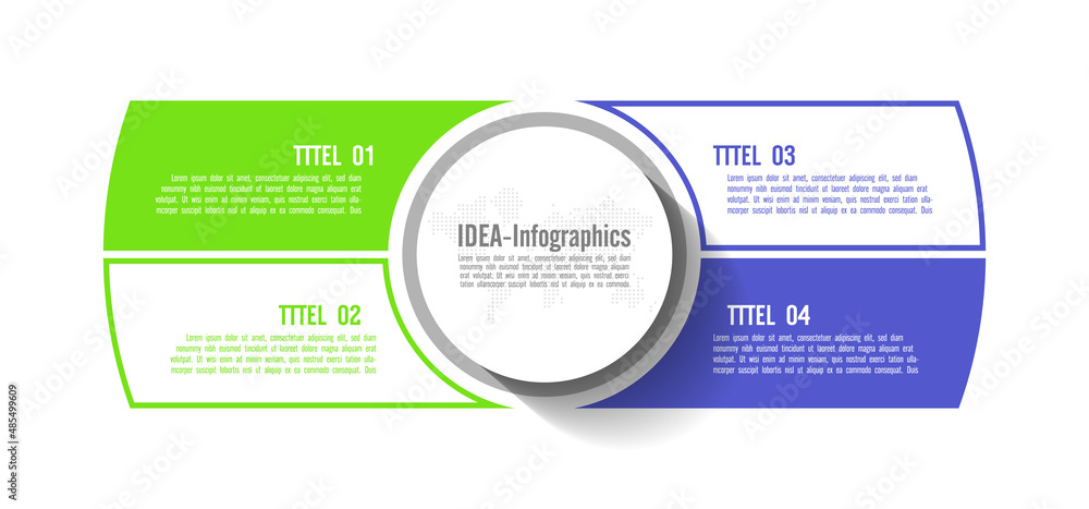 Idea infographic business abstract background template with 4 step Idea infographic business abstract background template with 4 step