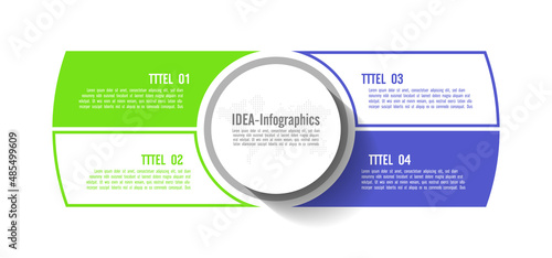 Idea infographic business abstract background template with 4 step