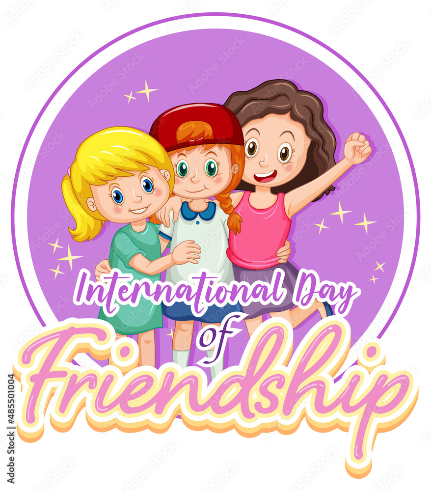 International Day of Friendship banner with children group International Day of Friendship banner with children group