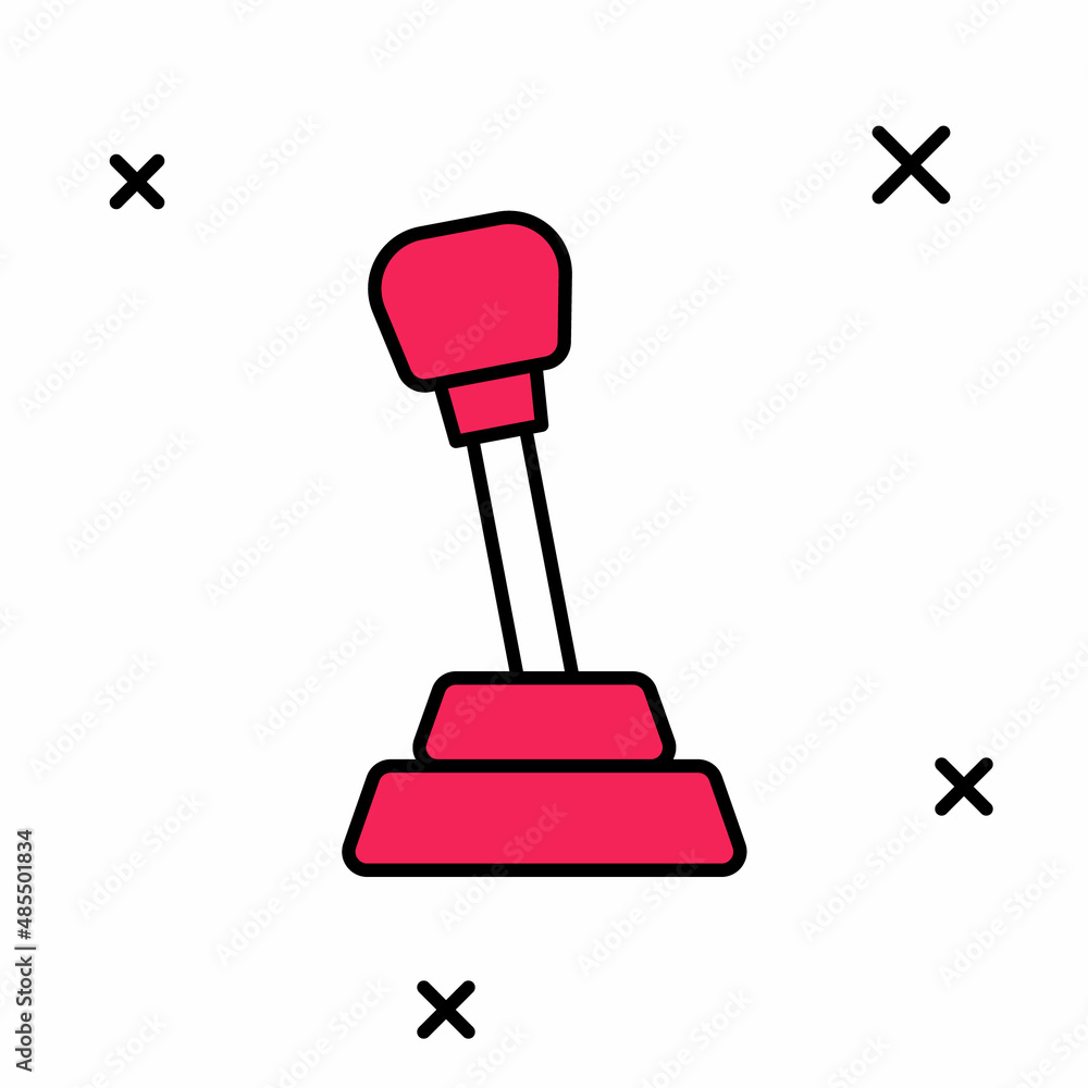 Filled outline Gear shifter icon isolated on white background. Manual transmission icon. Vector Filled outline Gear shifter icon isolated on white background. Manual transmission icon. Vector