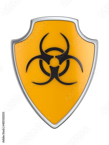Shield with symbol biohazar...
