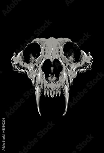 Wolf skull vector artwork illustration