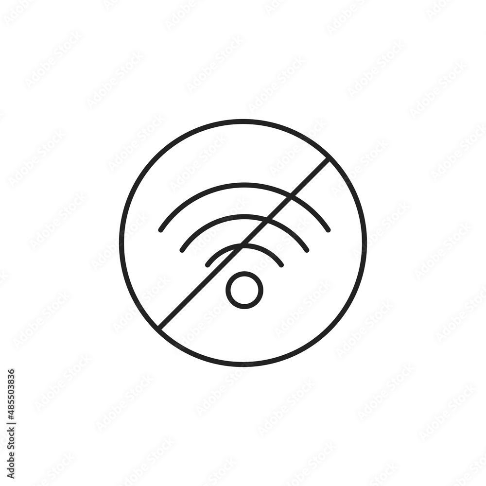 No Wifi icon. High quality black vector illustration. No Wifi icon. High quality black vector illustration.