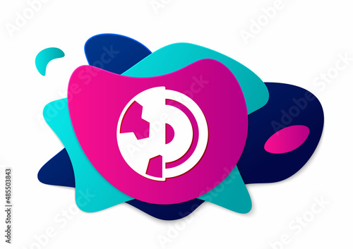 Color Earth core structure crust icon isolated on white background. Abstract banner with liquid shapes. Vector