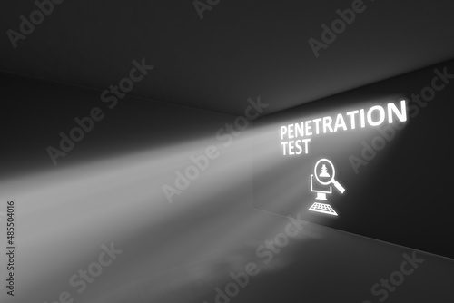 PENETRATION TEST rays volume light concept 3d illustration photo