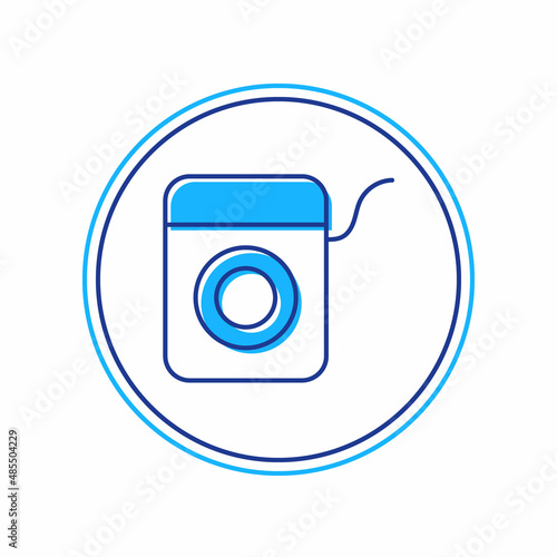 Filled outline Dental floss icon isolated on white background. Vector