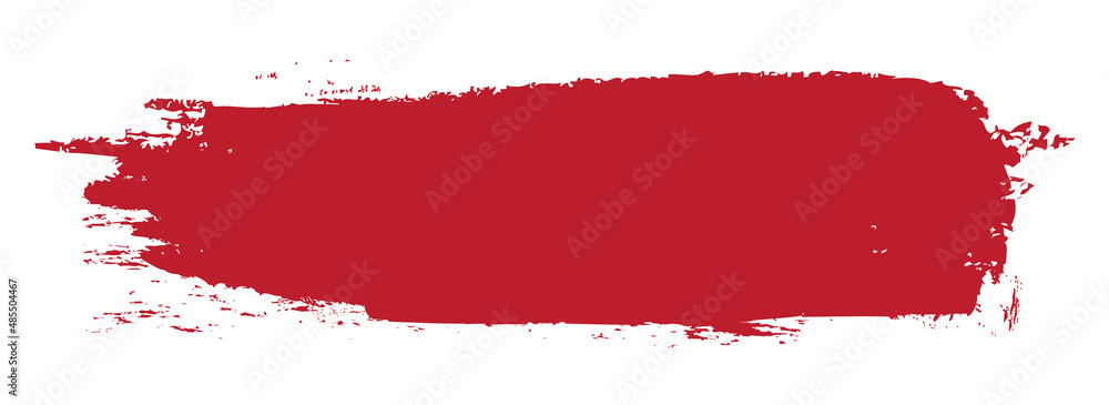 Obraz premium Red brush stroke isolated on white background. Trendy brush stroke vector for red ink paint, grunge backdrop, dirt banner, watercolor design and dirty texture. Brush stroke vector