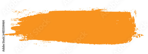 Orange brush stroke isolated on white background. Trendy brush stroke vector for orange ink paint, grunge backdrop, dirt banner, watercolor design and dirty texture. Brush stroke vector