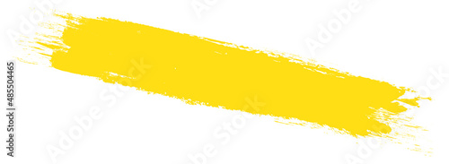 Yellow brush stroke isolated on white background. Trendy brush stroke vector for yellow ink paint  grunge backdrop  dirt banner  watercolor design and dirty texture. Brush stroke vector