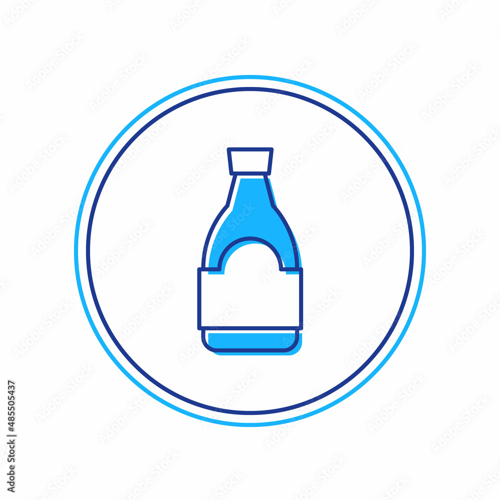 Filled outline Soy sauce bottle icon isolated on white background. Vector Filled outline Soy sauce bottle icon isolated on white background. Vector